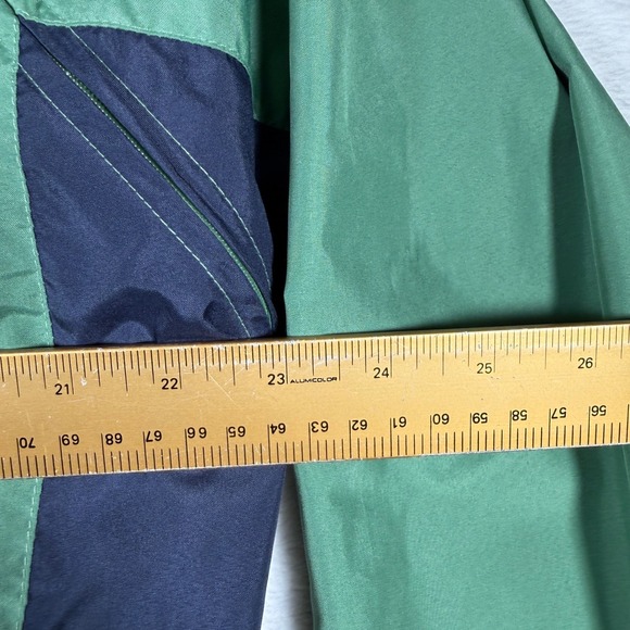 Vantage Yosemite Green Navy Colorblock Zip Up Hooded Windbreaker Jacket LG - Picture 9 of 10